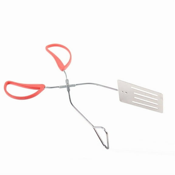 WYZCTTD Long Barbeque Grill Utensil Combo Tong Spatula Turner Tool Flat BBQ Hamburger Flipper Gripper (14" ),Red