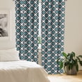 thumbnail image 2 of Ambesonne Floral Curtains, Victorian Antique Style, Pair of 28"x63", Black Aqua White, 2 of 5