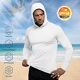 thumbnail image 4 of YUCOLEN Men's UPF 50+ Long Sleeve Active Hoodie Shirts Sun Protection Lightweight Quick Dry Sport Tops White L, 4 of 6