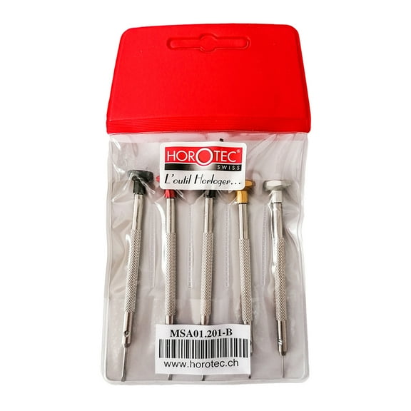 Horotec MSA 01.218-B assortment of 5 watchmaker screwdrivers 0.60 to 1.40 mm