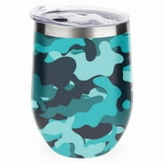 GZHJMY 1 Pcs Egg Cup, Camouflage Background. 304 Stainless Steel Vacuum Insulated Cup, U-Shaped Red Wine Cup Eggshell Cup