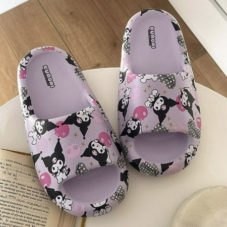 

Sanrio Anime Cartoon Kulomi Sandals and Slippers Female Students Can Wear Exterior Thick Bottom Non-slip Home Indoor Slippers