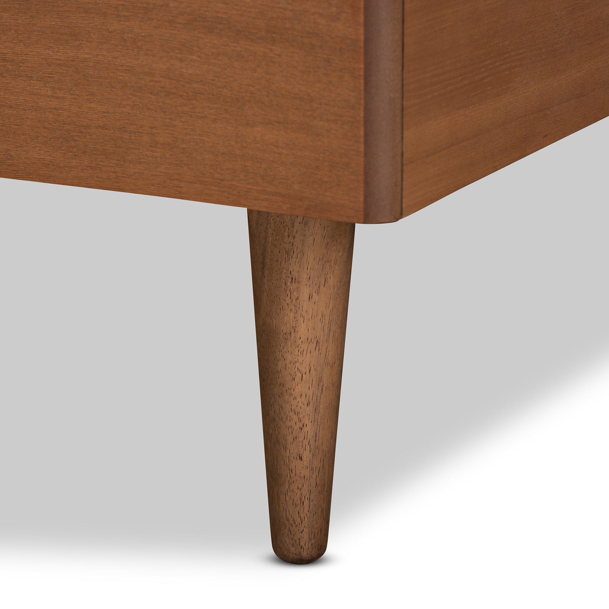 Baxton Studio Rin Modern Engineered Wood Platform Bed, Twin, Walnut Brown