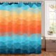 thumbnail image 2 of Cortina de ducha JAWO Ombre, color degradado, 150 x 180 cm, verde azul/naranja, 2 of 5