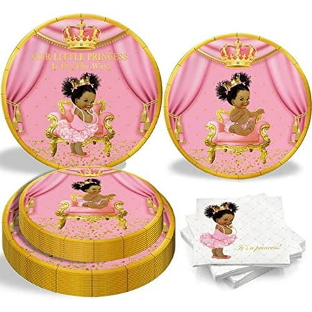 Royal Princess Baby Shower Decor (24 Guests): Pink theme supplies—plates, napkins, dessert tableware. $Home Decor, Kitchen, & Other.