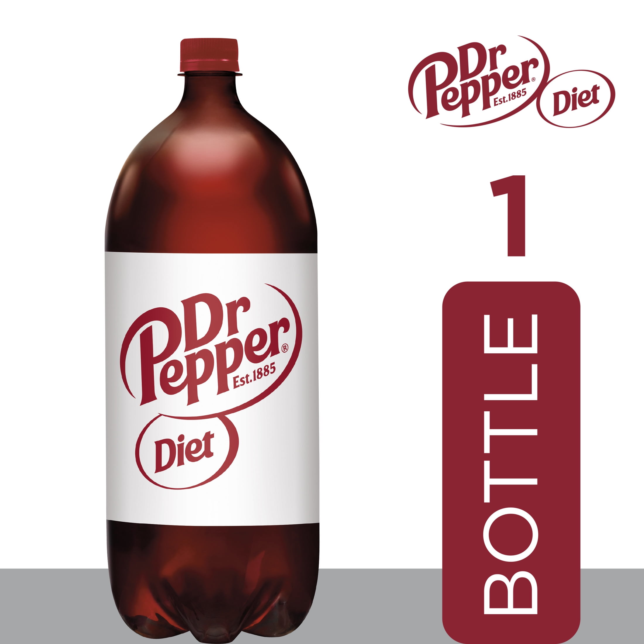Diet Dr Pepper Soda Pop, 2 L, Bottle