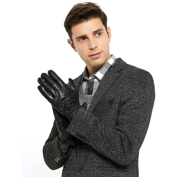 Luxury Soft Leather Gloves for Men Quality Lambskin Leather