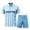 Royal Blue, variant on Argentina 2026 Soccer Cup Fan Jersey Set for Men, Polo Collar Short Sleeve Shirt & Drawstring Shorts with Wavy Stripes & Geometric Print, Breathable Sports Tracksuit Athletic Wear, 1 PC Sky Blue S