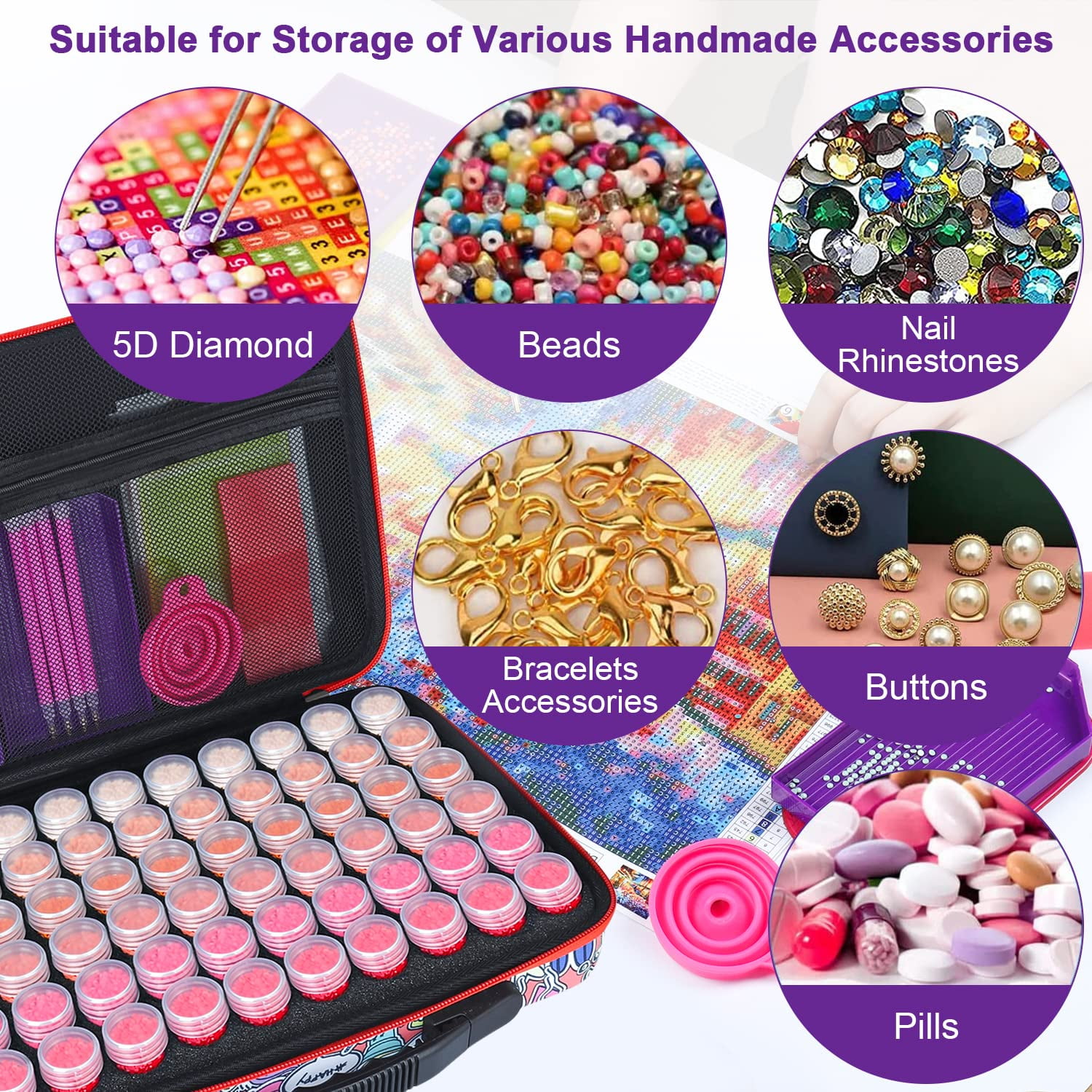 Sunnycome Painting Accessories with Tray and Diamond Pen for Adult