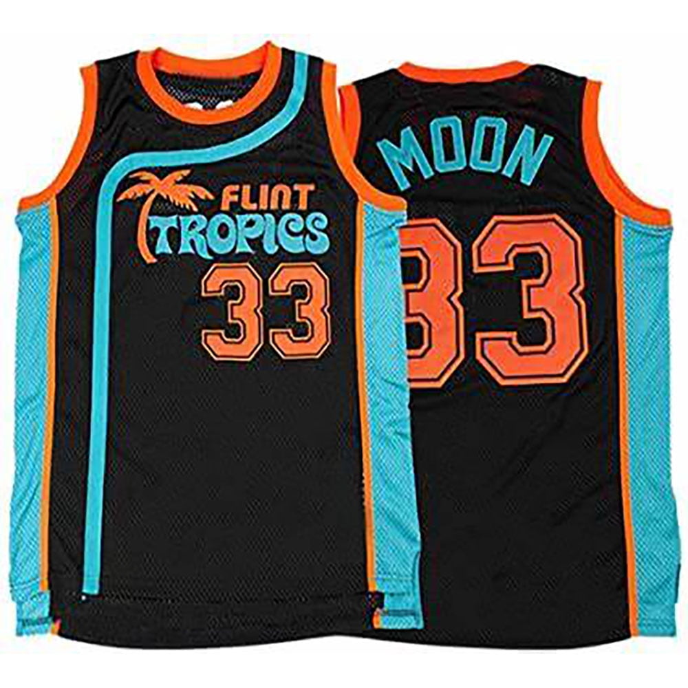 Your Team Flint Tropics #33 Moon Stitched Movie Basketball Jersey for Men Black, Men's, Size: 2XL