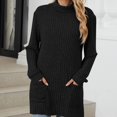thumbnail image 2 of Kaemgyyd Fall Sweaters for Women Long Sleeve Tunic Tops Turtle Neck Solid Color Lightweight Pullover Plus Size Outfit with Pocket, 2 of 5