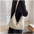 thumbnail image 3 of JUYGO Puffer Shoulder Bag Cutecore Fairycore Coquette Crossbody Bag Kawaii Pillow Shopper Bag Cottagecore Purse (White,One size), 3 of 7