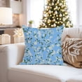 thumbnail image 4 of Ethan Taylor Floral Throw Pillow Soft Cushion Cover 'Blue Flower Floral Modern Cottagecore Pattern I Flowers Modern' Cottage Pattern Decorative Square Accent Pillow Case, 18x18 Inches, Blue, White, 4 of 5