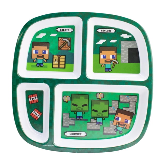 Plato Fun Kids con Divisiones de Melamina Minecraft