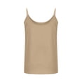 thumbnail image 4 of OGLCCG Womens Camisole Tank Tops Causal Cotton Linen V-Neck Sleeveless Tops Lightweight Summer Loose Fit Spaghetti Strap Cami Shirts,XXL,Khaki, 4 of 7