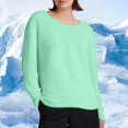 thumbnail image 2 of Women's Sherpa Sweater Casual Crewneck Fleece Lined Pullover Tops Long Sleeve Thermal Tops Shirts Winter Warm Clothes, 2 of 5