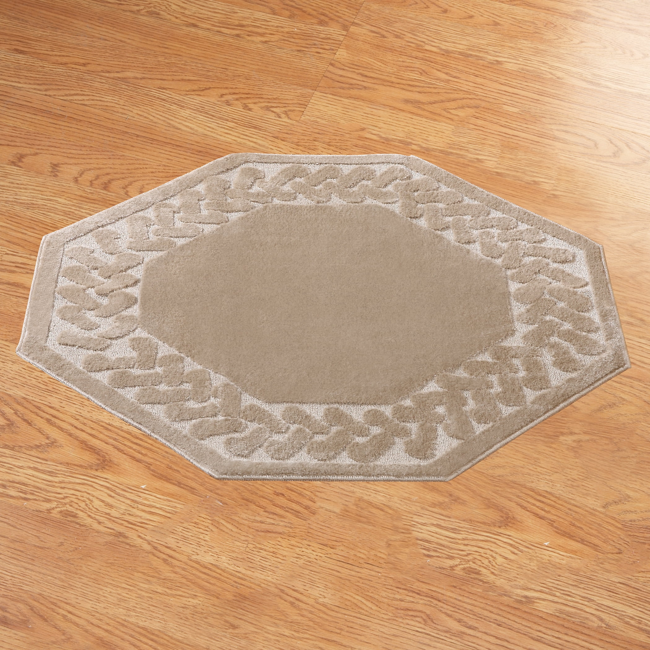 Herringbone Carpeted Runner Rug, SolidColored with Plush Decorative