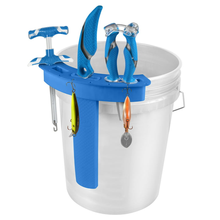 Cuda Fishing Bucket Tackle Center Tool Holder for 5 Gallon Buckets, Plastic,  Blue 