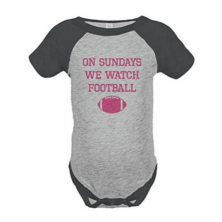

7 ate 9 Apparel Funny Kids Football Sunday Baseball Onepiece Grey