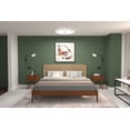 thumbnail image 3 of Selena 43" King Bed Frame, Handcrafted Paper Cord Headboard, Mid-Century, Solid Wood, Choco, 3 of 16