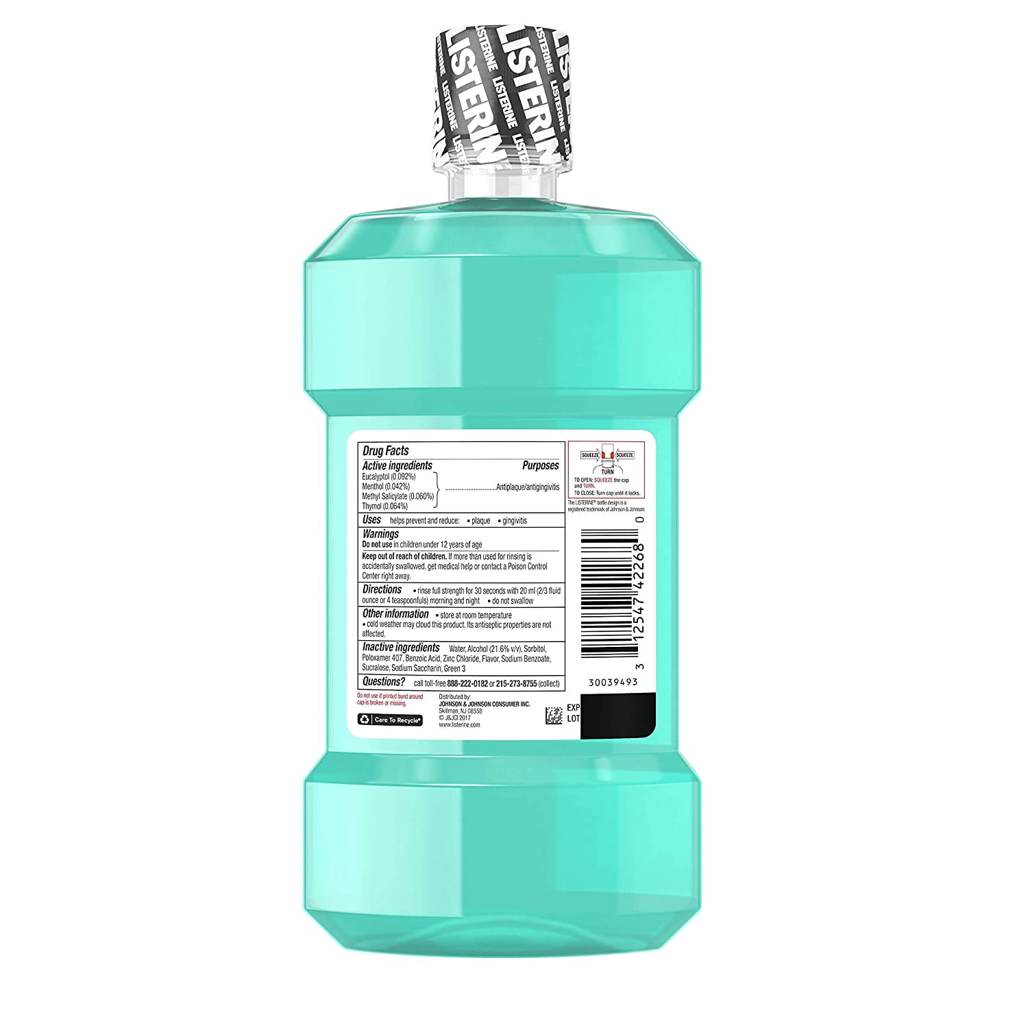Listerine Ultraclean Antiseptic Cool Mint 1500 mL (Pack of 6)