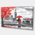 thumbnail image 2 of Designart 'Couples Walking in Paris ' Landscape Canvas Art Print, 2 of 3