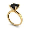 thumbnail image 2 of Solitaire Engagement Ring for Women - 3ct Natural Onyx in 14K Yellow Gold Promise Ring, 2 of 6