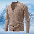 thumbnail image 2 of JTieacloth Mens Sweaters New Men's V Neck Jacquard Knitted Sweater Jacket(Brown,XXXL), 2 of 5