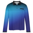thumbnail image 4 of Mens Long Sleeve Golf Shirts with Button Collared T-Shirts Casual Pullover Gradient Polka Dot Printed Breathable Lapel Office Work Tshirts Tees Tops, 4 of 4