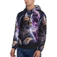 thumbnail image 3 of Fotbe Men's Hoodie with Purple Moon Cat Pattern - Kangaroo Pocket Pullover Hooded Sweatshirt, Perfect for Daily Wear, Travel, and Home-Large, 3 of 7