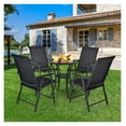 thumbnail image 2 of Folding Chairs 4-Pack, Patio Camping Chairs Portable Outdoor Steel Frame Textilene, Heavy Duty 250lbs Capacity, Space Saving for Beach, Picnic, Family Gatherings - Black/Gray, 2 of 9