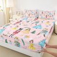 thumbnail image 3 of Homewish Cartoon Xmas Nutcracker Queen Sheet Sets for Kids, Princess Fairy Elf Flat Sheet, Cute Christmas Tree Queen Fitted Sheet, Microfiber Bedroom Decor, 4 Pieces, 3 of 7