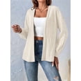 thumbnail image 6 of Women Jackets Solid Color Long Sleeve Open Front Regular Jacket Apricot XXL, 6 of 7