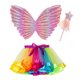 thumbnail image 3 of Falda de tutú con alas para niñas, minifalda de princesa para niños, fiesta de baile, faldas coloridas de tul arcoíris, ropa para niños, Verano, 3 of 4
