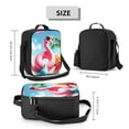 thumbnail image 2 of Pofeuu Tropical Flamingo Pool Float Print Lunch Bag Women Insulated Lunch Box Reusable Leakproof Large Spacious Cooler Tote for Women Men, 2 of 7