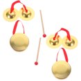 thumbnail image 1 of 2 Sets Traditional Percussion Instrument Gong Cymbal Kids Performance Prop, 1 of 9