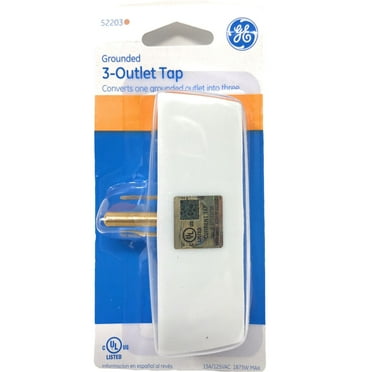 3 Outlet Triple Grounded Wall Tap Electrical Socket Extender from GE