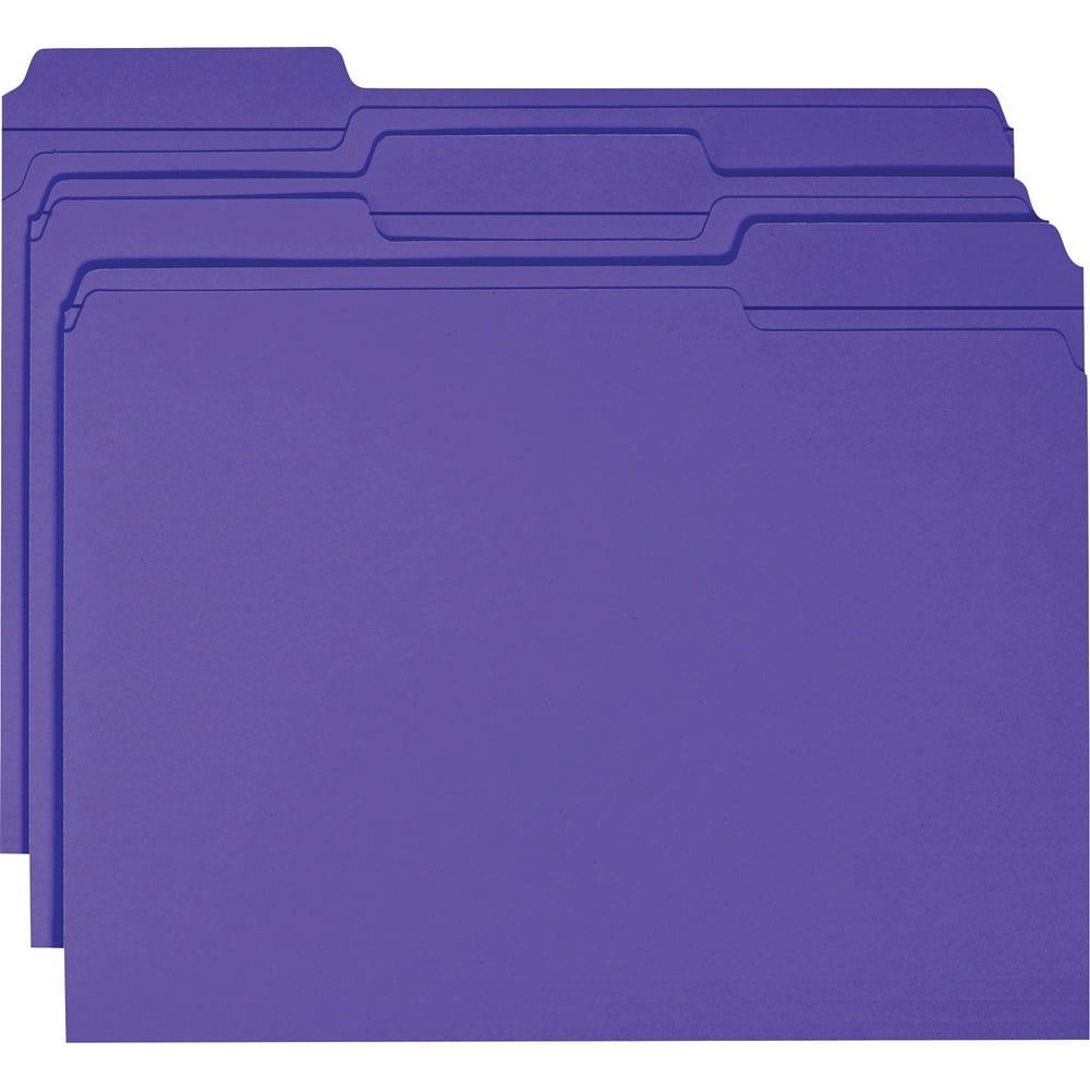 Smead File Folders with Reinforced Tab, Purple, 100 / Box (Quantity