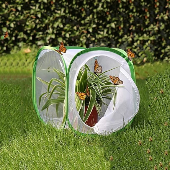 12 x 12 x 12 Inch Pop-up Butterfly Cage, Mesh Insect Caterpillar Enclosure Terrarium for Bug Observation