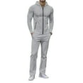 thumbnail image 5 of ibiyuan Men 2 Piece Sweat Suits Set Long Sleeve Autumn Winter Casual Outfits Sweatsuit Pullover Tops and Pants Vacation Sets,Grey, 5 of 5