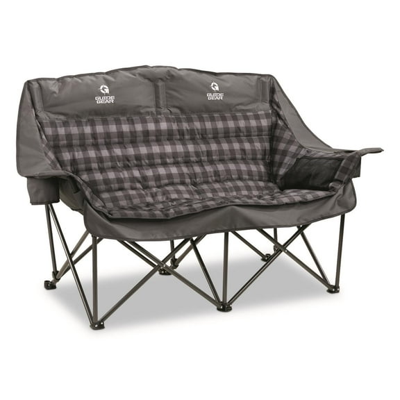 Guide Gear Oversized XL Comfort Padded Camping Sofa, 600-lb. Capacity Gray Plaid