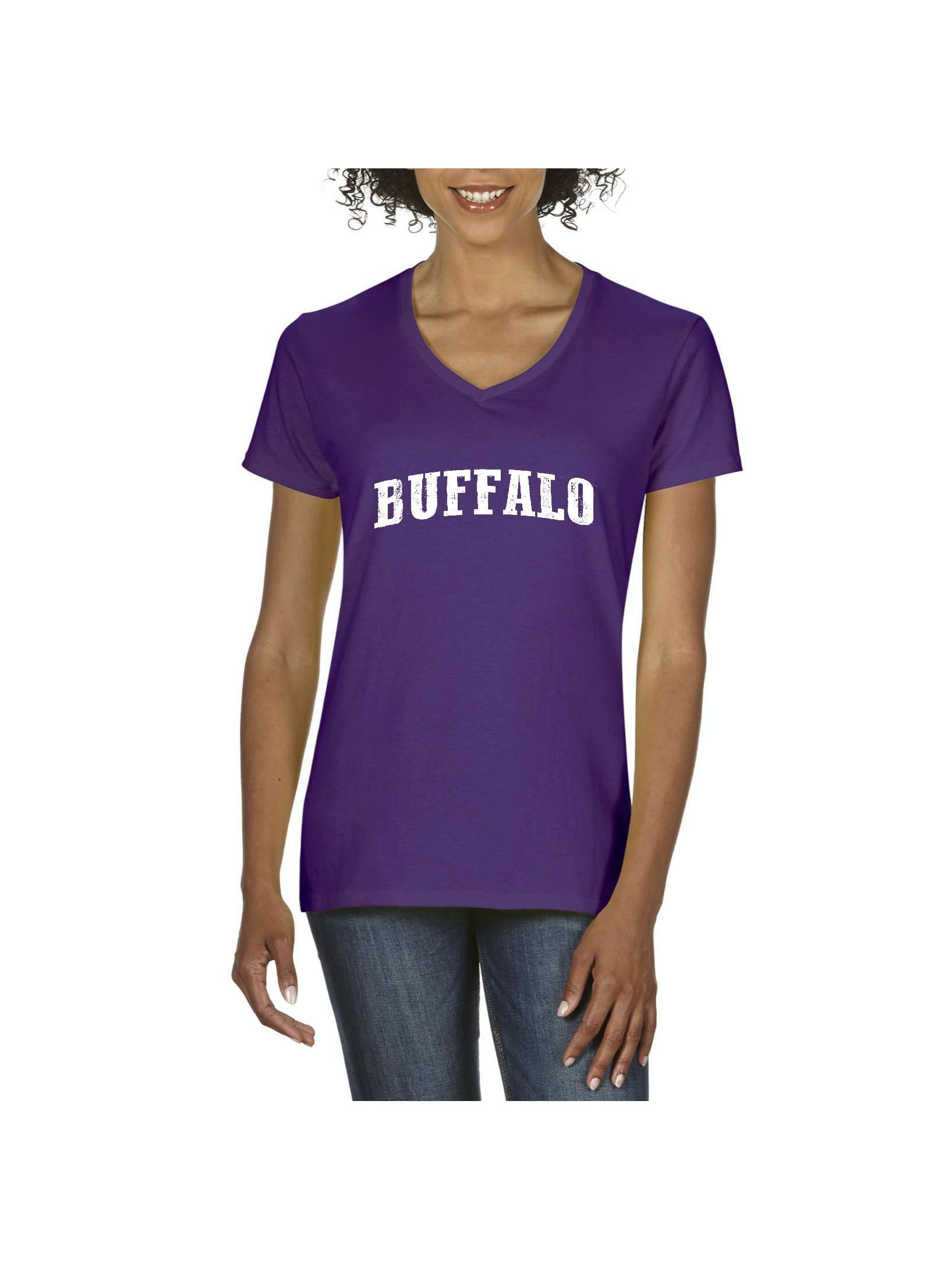 Womens Buffalo V-Neck T-Shirt - Walmart 