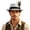 1-White4062, variant on XIAOCHA Mens Feather‑Accent Fedora Hat Short‑Brim Western Hat Party Headwear,Navy