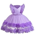 thumbnail image 2 of Spazoro Toddler Baby Girls Dress Skirts, Sleeveless 2025 Saving Bowknot Princess Pageant Party Birthday Wedding Mesh Dresses for Child Girls Purple Size 4-5 T, 2 of 9