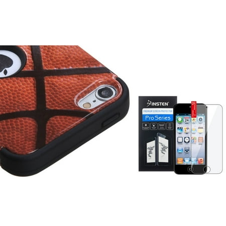 Basketball Court Ipod 5 Case Insten Basketball High Impact Hard Soft Rubber Hybrid Case+Film For iPod Touch 6G 6 6th 5G 5 5th Gen ()