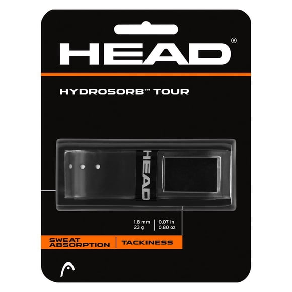 Empuñadura de repuesto para raqueta de tenis HEAD Hydrosorb Tour, cinta de agarre para mango de raqueta pegajosa, color negro