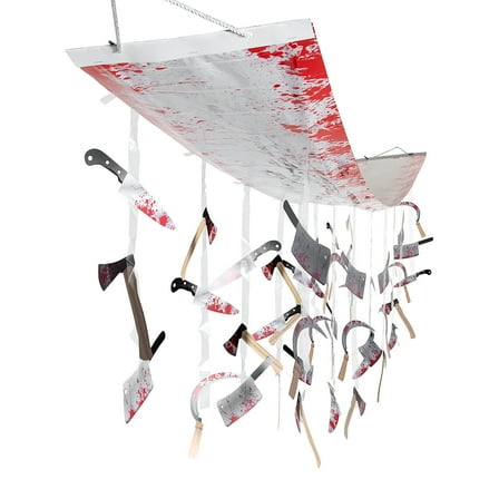 Fun Express Halloween Horror Party Hanging Ceiling Decoration - 12 Ft. x 12 1/2"