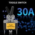 thumbnail image 3 of 3PCS ON Off Rocker Lighted Toggle Switch 30A 12V DC SPST 2 Position 3 Pin Blue LED Light Wired for Car Boat Automotive, 3 of 9