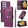 thumbnail image 1 of FOXDOCK Funda tipo Cartera para Samsung Galaxy S21 Ultra – Cubierta de Cuero PU con Múltiples Ranuras, Bolsillo para Efectivo y Correa de Muñeca, 1 of 6