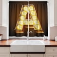thumbnail image 2 of Ambesonne Letter a Kitchen Curtains, First Letter ABC Design, 55"x39", Caramel Yellow Black, 2 of 3
